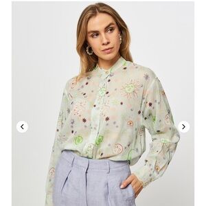 Forte Forte Love Alchemy print cotton silk voile shirt button down S small 1